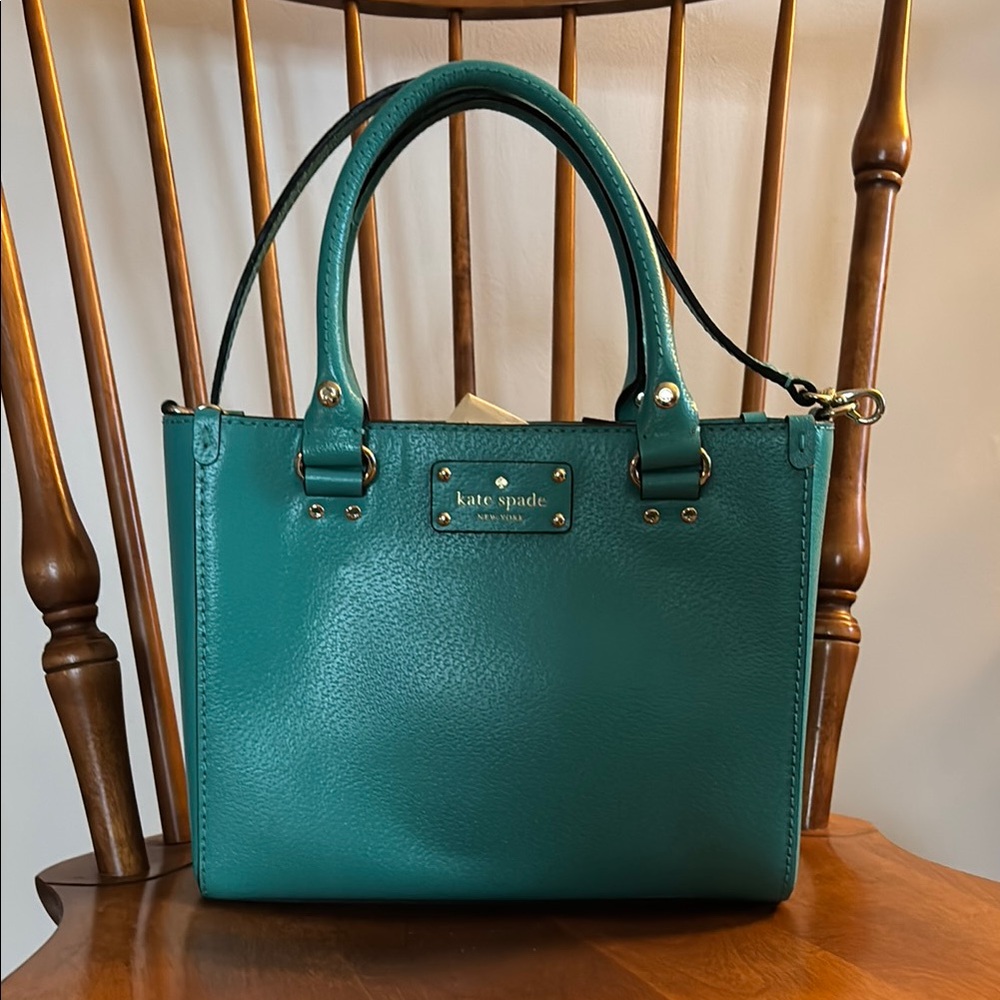 Kate Spade Green Leather Tote Bag